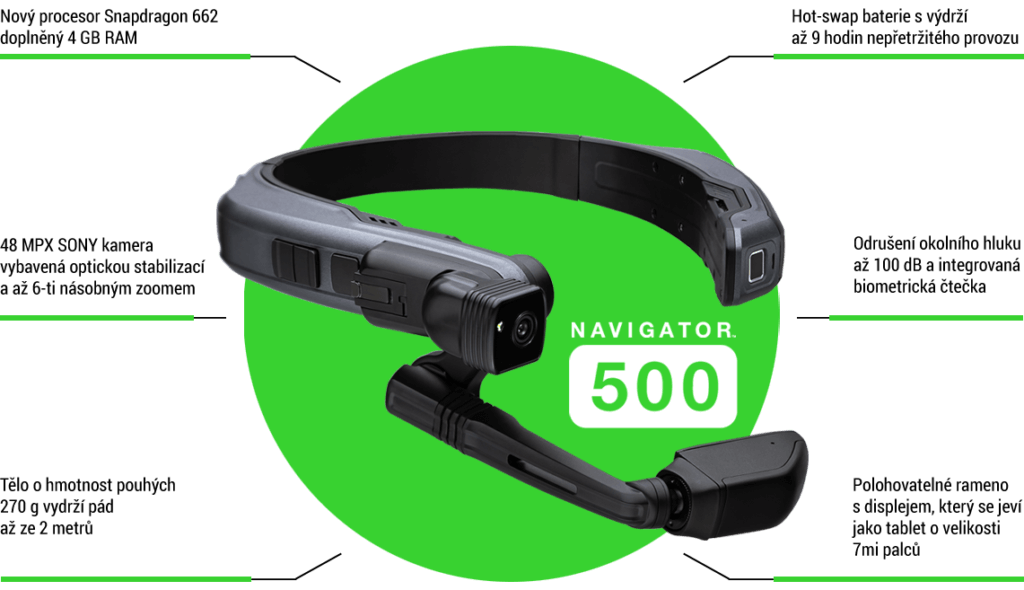 Chytré brýle Realwear navigator 500 vlastnosti